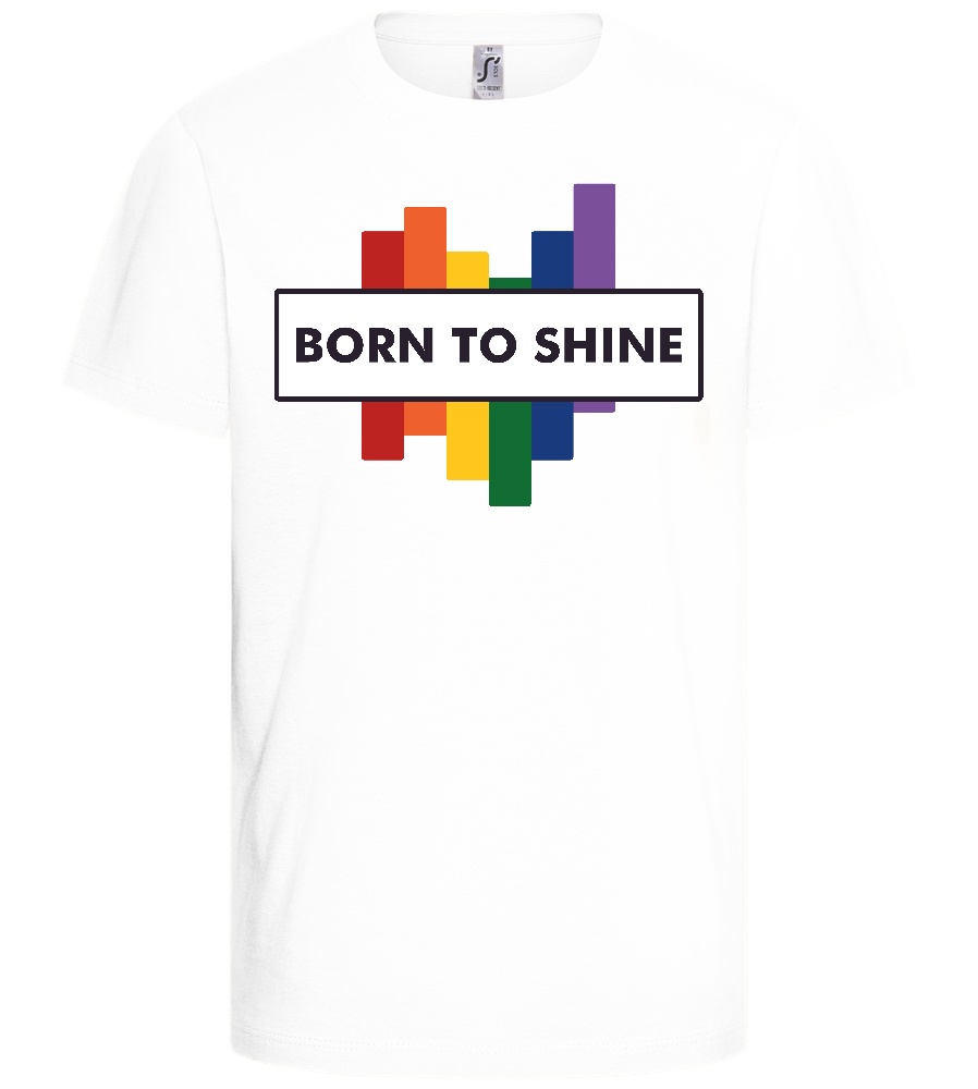 Born To Shine Rainbow Design - Basic kids t-shirt_WHITE_front