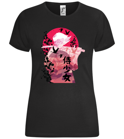 Floral Katana Design - Comfort women's t-shirt_DEEP BLACK_front