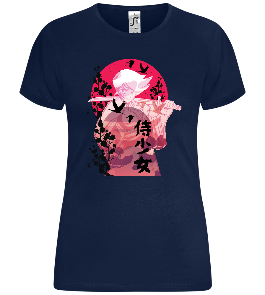 Floral Katana Design - Comfort women's t-shirt_MARINE_front