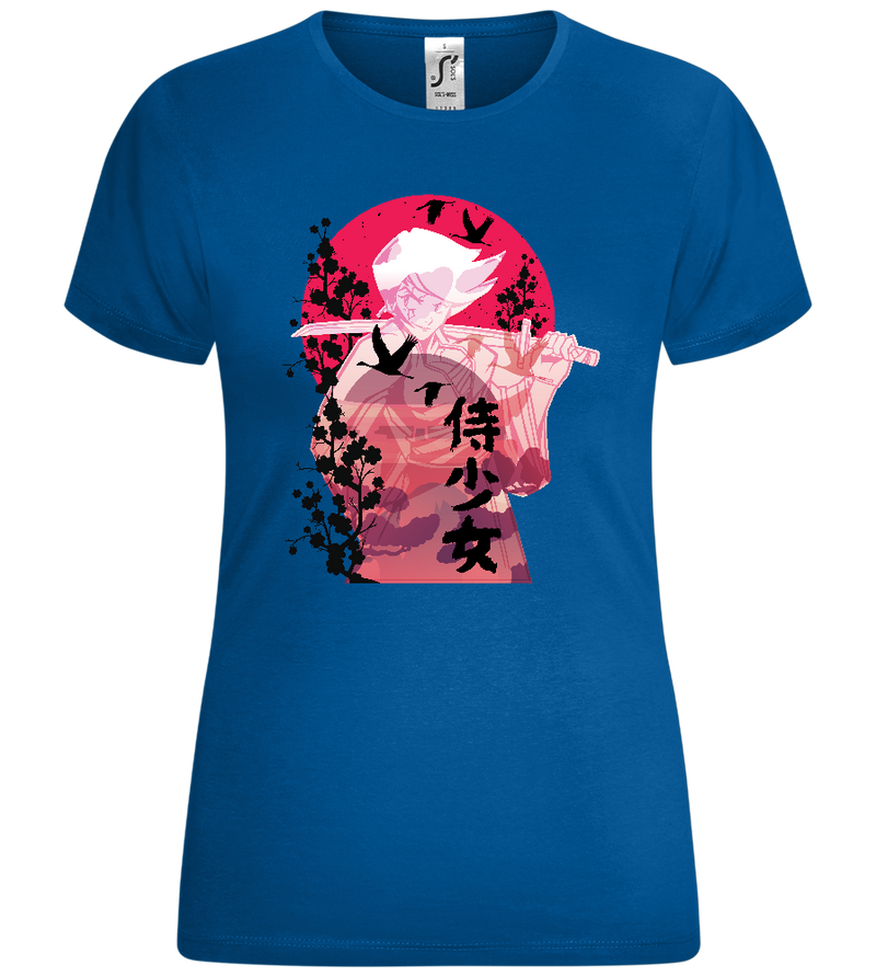 Floral Katana Design - Comfort women's t-shirt_ROYAL_front