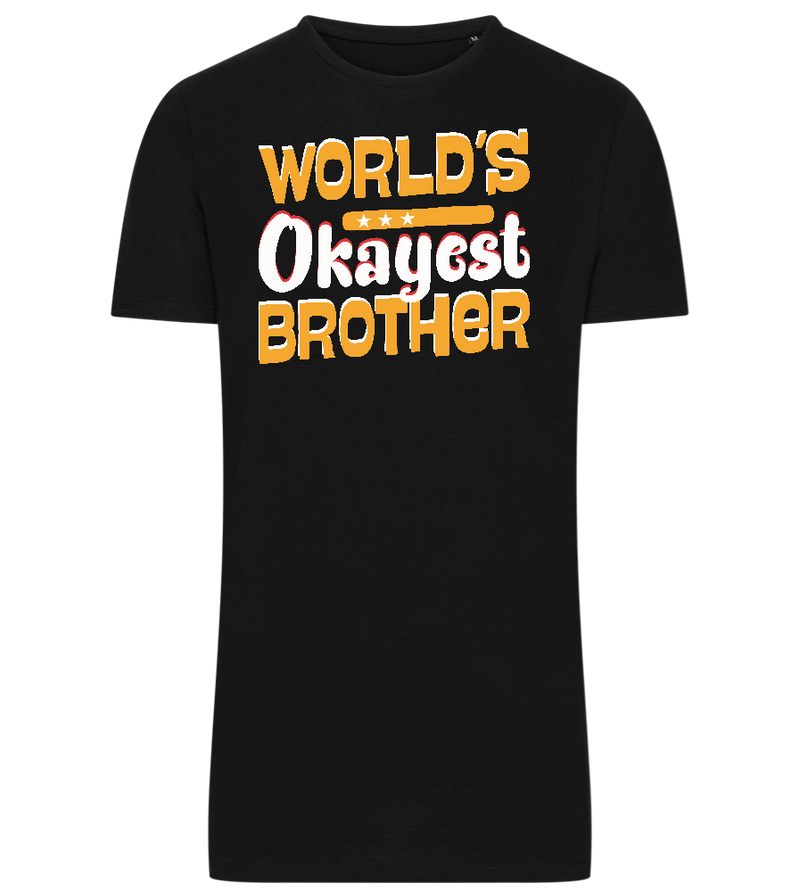 World's Okayest Brother Design - Comfort men's long t-shirt_DEEP BLACK_front