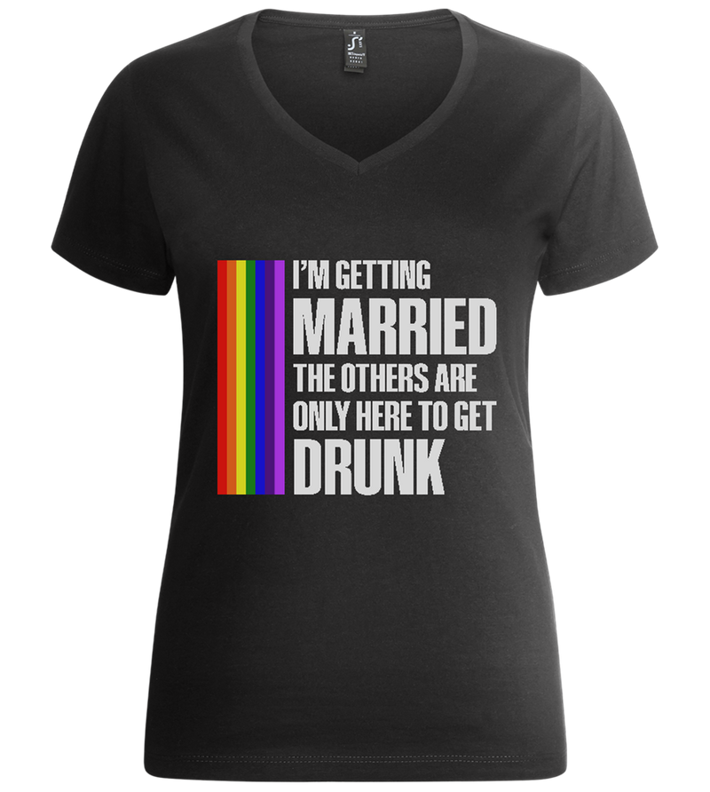 I'm Getting Married Design - Premium women's v-neck t-shirt_DEEP BLACK_front