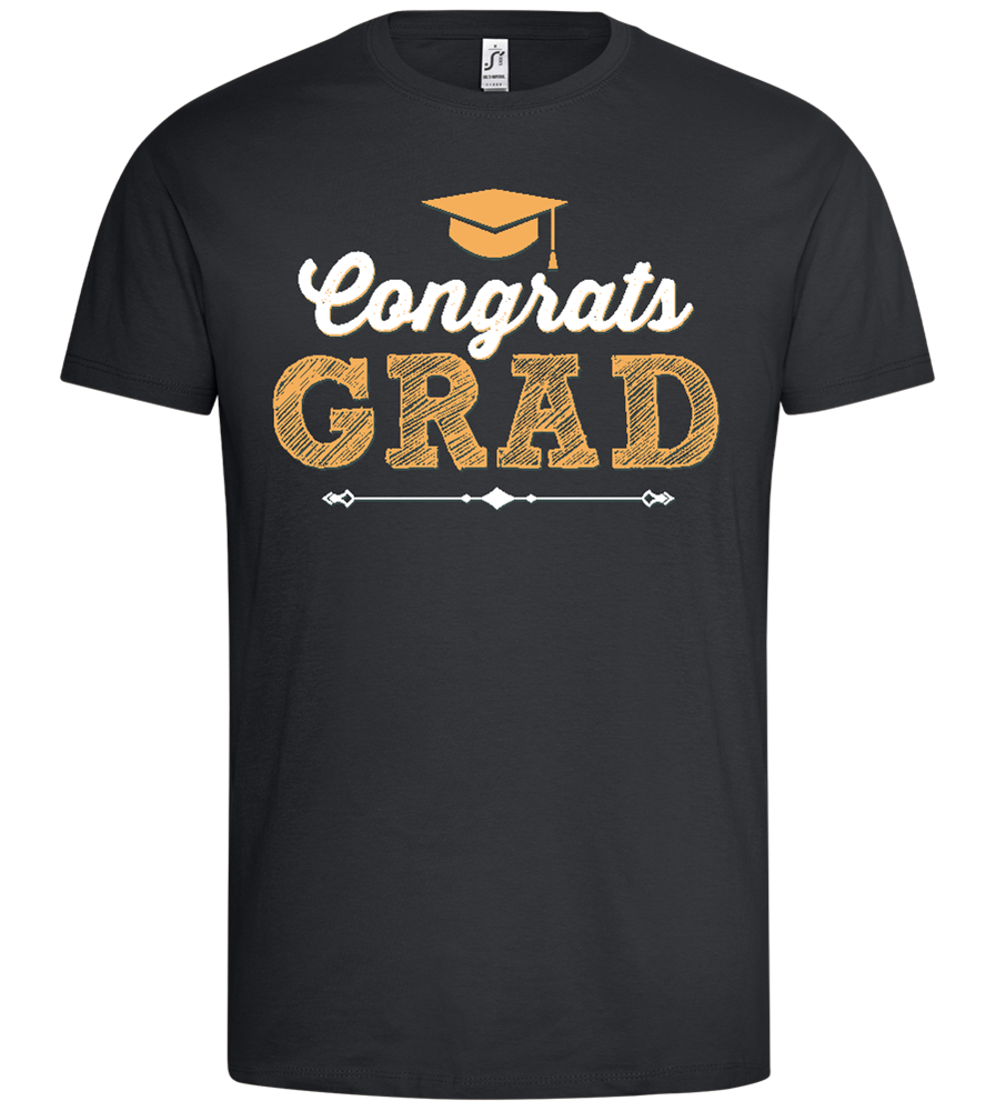 Congrats Grad Hat Design - Premium men's t-shirt_DARK GRAY_front