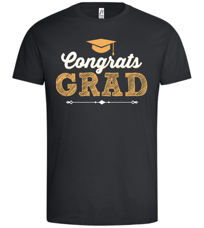 Congrats Grad Hat Design - Premium men's t-shirt_DARK GRAY_front