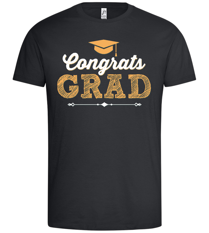 Congrats Grad Hat Design - Premium men's t-shirt_DARK GRAY_front