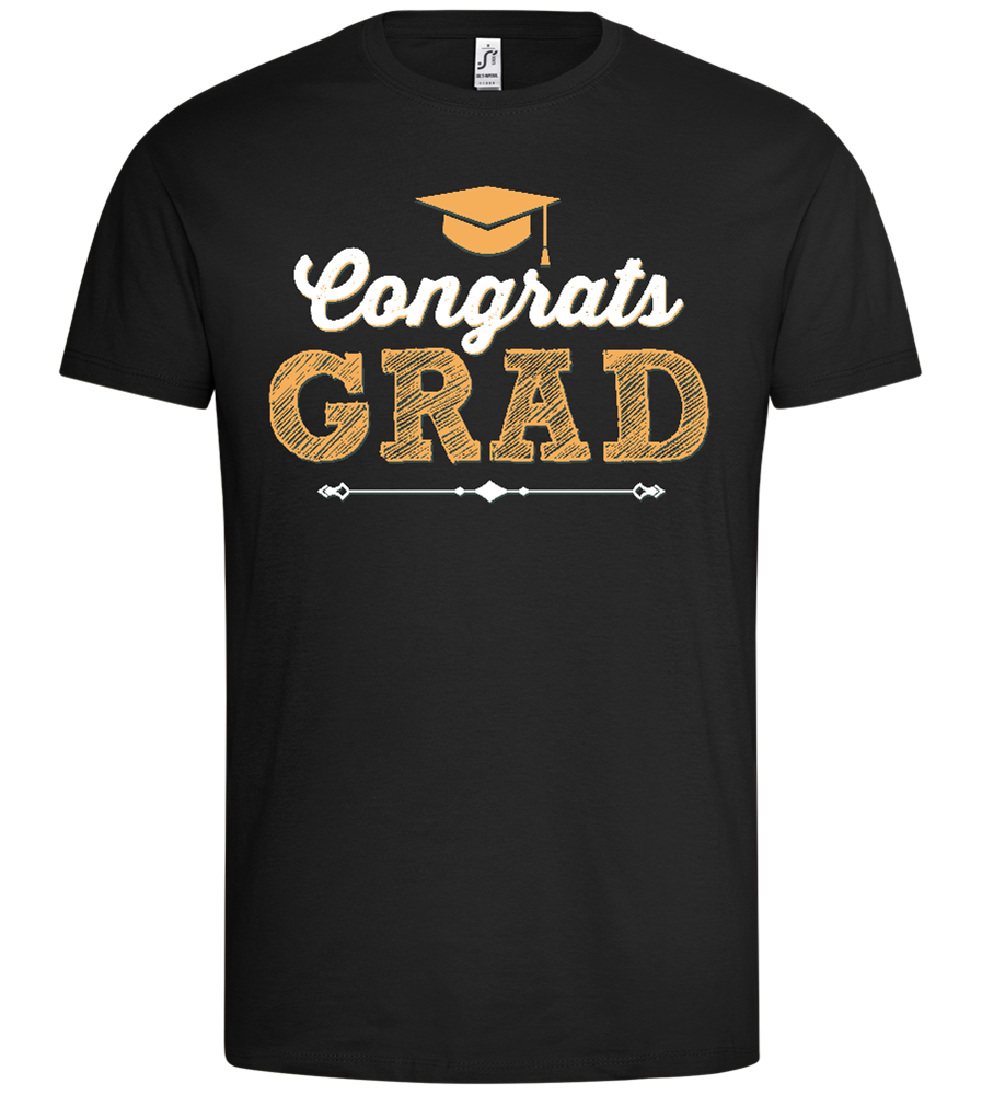 Congrats Grad Hat Design - Premium men's t-shirt_DEEP BLACK_front