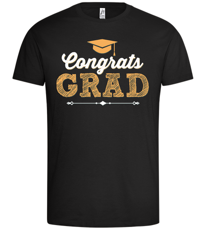 Congrats Grad Hat Design - Premium men's t-shirt_DEEP BLACK_front