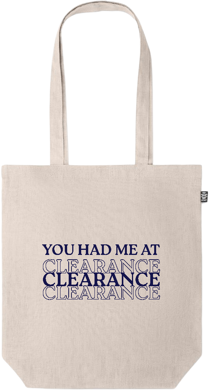 Clearance Design - Premium colored organic hemp tote bag_BEIGE_front