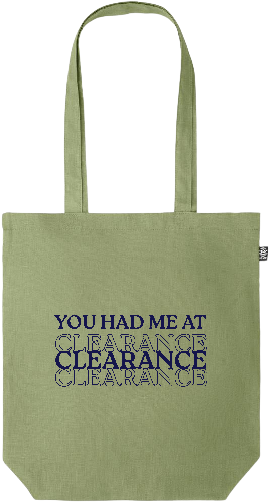 Clearance Design - Premium colored organic hemp tote bag_GREEN_front