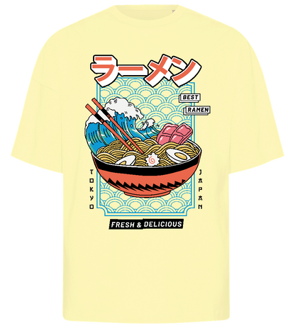 Delicious Ramen Design - Premium men's oversized t-shirt_LIGHT YELLOW_front