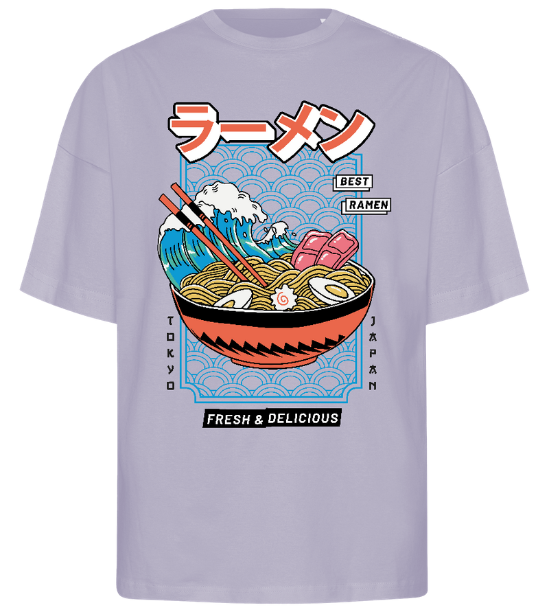 Delicious Ramen Design - Premium men's oversized t-shirt_LILAK_front