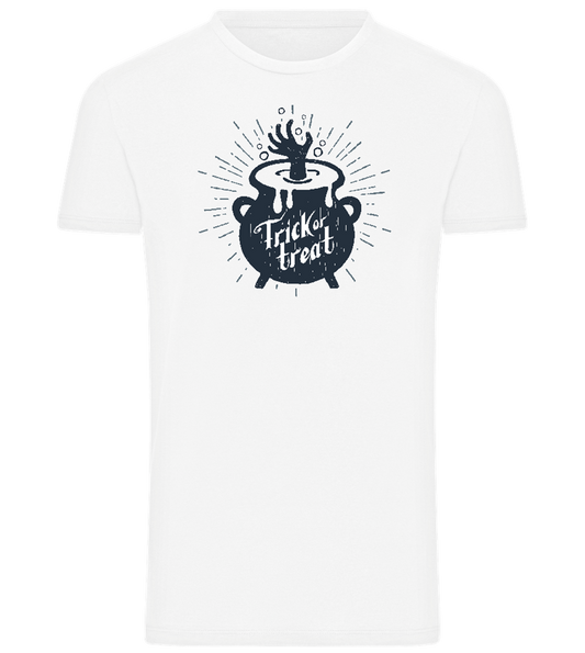Trick or Treat Cauldron Design - Comfort men's t-shirt_WHITE_front