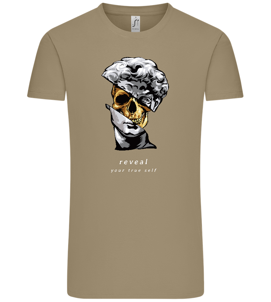 Reveal Your True Self Design - Comfort Unisex T-Shirt_KHAKI_front