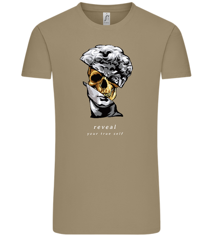 Reveal Your True Self Design - Comfort Unisex T-Shirt_KHAKI_front