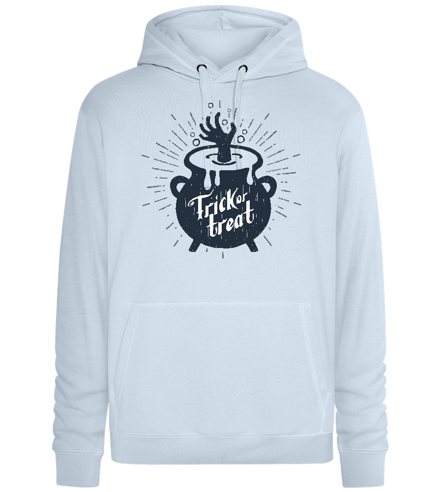 Trick or Treat Witch Pot Design - Premium unisex hoodie_CREAMY BLUE_front