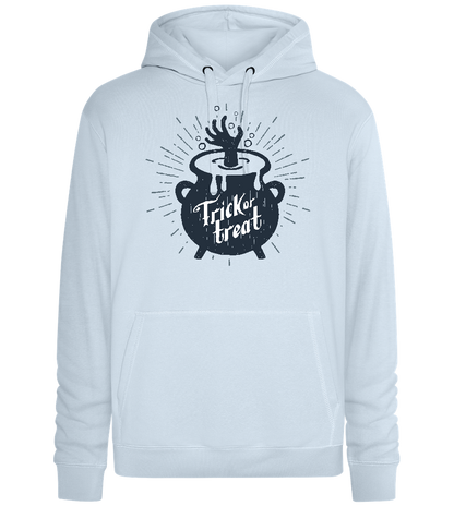 Trick or Treat Witch Pot Design - Premium unisex hoodie_CREAMY BLUE_front