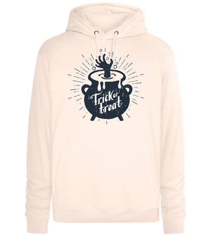 Trick or Treat Witch Pot Design - Premium unisex hoodie_LIGHT PEACH ROSE_front