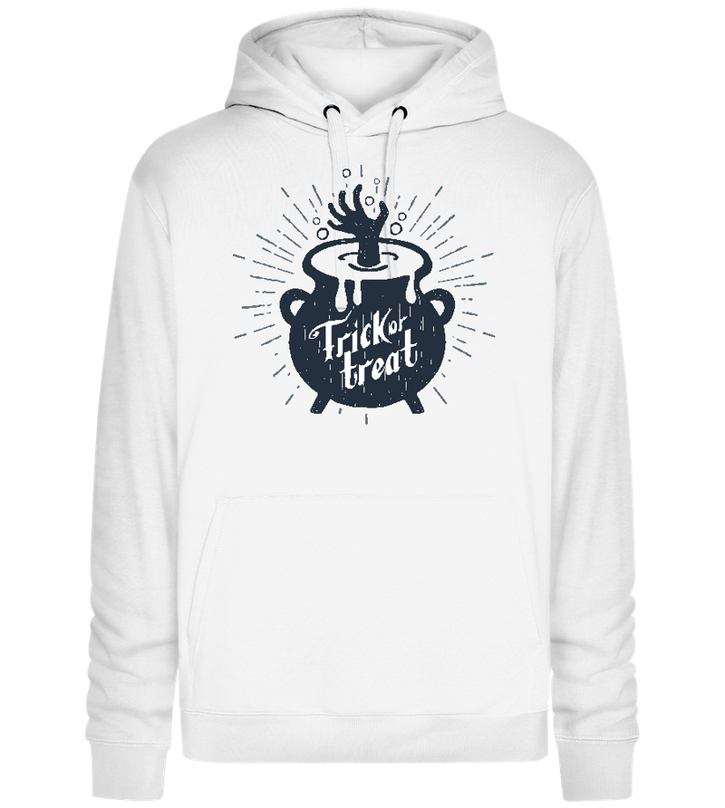 Trick or Treat Witch Pot Design - Premium unisex hoodie_WHITE_front