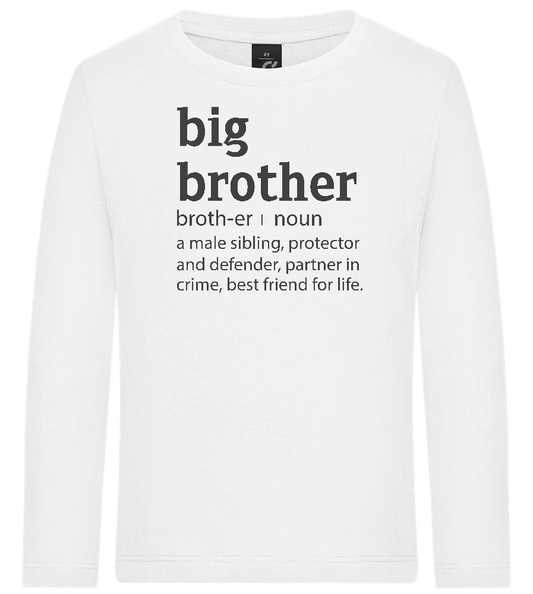 Big Brother Meaning Design - Premium kids long sleeve t-shirt_WHITE_front