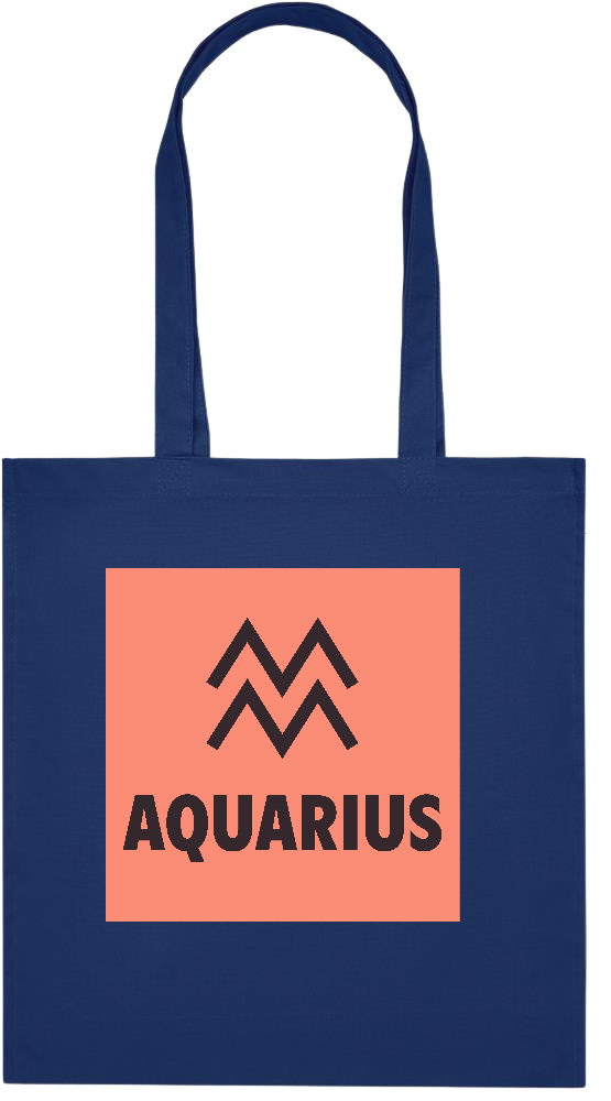 Zodiac Aquarius Design - Premium colored organic cotton tote bag_BLUE_front