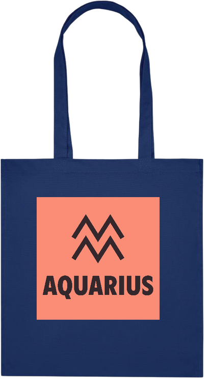 Zodiac Aquarius Design - Premium colored organic cotton tote bag_BLUE_front