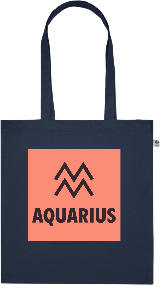 Zodiac Aquarius Design - Premium colored organic cotton tote bag_FRENCH NAVY_front