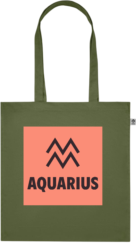 Zodiac Aquarius Design - Premium colored organic cotton tote bag_GREEN_front