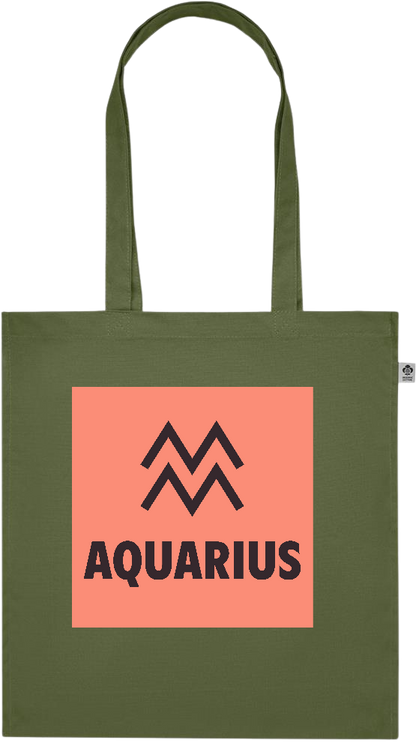 Zodiac Aquarius Design - Premium colored organic cotton tote bag_GREEN_front