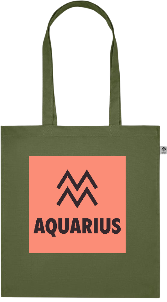 Zodiac Aquarius Design - Premium colored organic cotton tote bag_GREEN_front