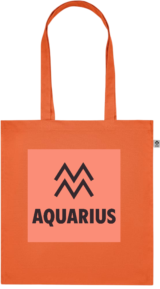 Zodiac Aquarius Design - Premium colored organic cotton tote bag_ORANGE_front