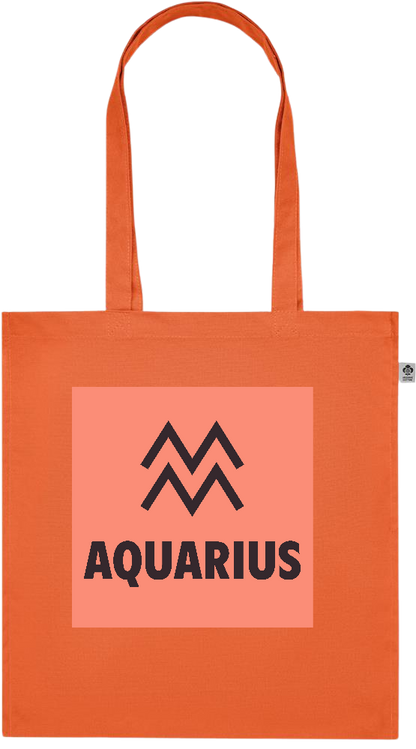 Zodiac Aquarius Design - Premium colored organic cotton tote bag_ORANGE_front