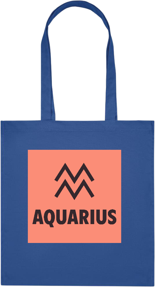 Zodiac Aquarius Design - Premium colored organic cotton tote bag_ROYAL BLUE_front