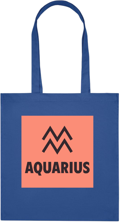 Zodiac Aquarius Design - Premium colored organic cotton tote bag_ROYAL BLUE_front