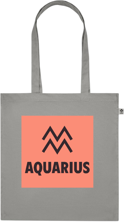 Zodiac Aquarius Design - Premium colored organic cotton tote bag_STONE GREY_front