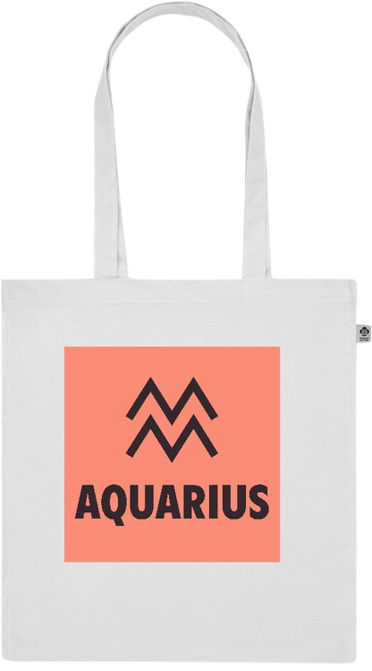 Zodiac Aquarius Design - Premium colored organic cotton tote bag_WHITE_front