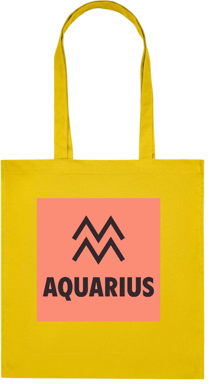 Zodiac Aquarius Design - Premium colored organic cotton tote bag_YELLOW_front