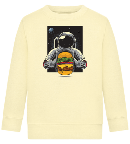 Spaceman Burger Design - Comfort Kids Sweater_AMARELO CLARO_front