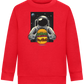 Spaceman Burger Design - Comfort Kids Sweater_BRIGHT RED_front