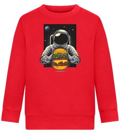 Spaceman Burger Design - Comfort Kids Sweater_BRIGHT RED_front