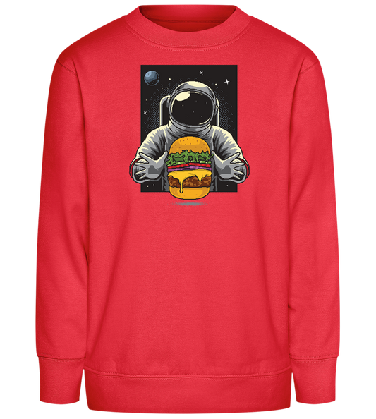 Spaceman Burger Design - Comfort Kids Sweater_BRIGHT RED_front