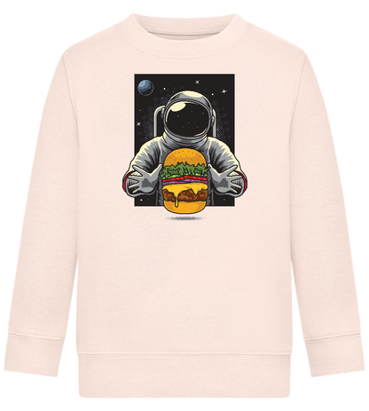 Spaceman Burger Design - Comfort Kids Sweater_LIGHT PEACH ROSE_front