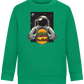 Spaceman Burger Design - Comfort Kids Sweater_MEADOW GREEN_front