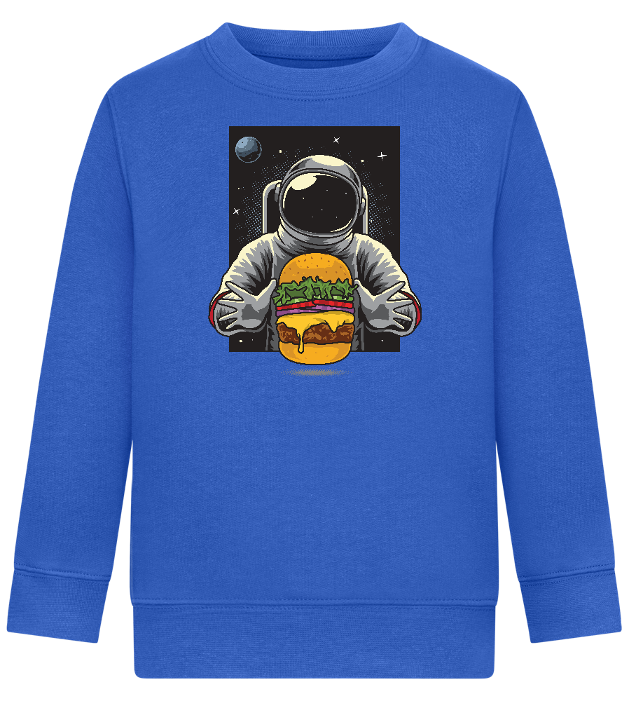 Spaceman Burger Design - Comfort Kids Sweater_ROYAL_front