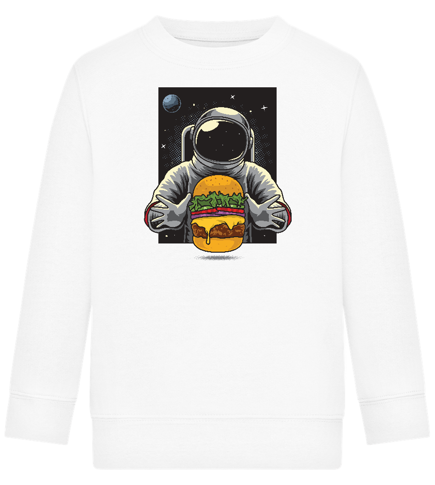 Spaceman Burger Design - Comfort Kids Sweater_WHITE_front