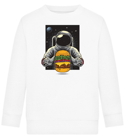 Spaceman Burger Design - Comfort Kids Sweater_WHITE_front