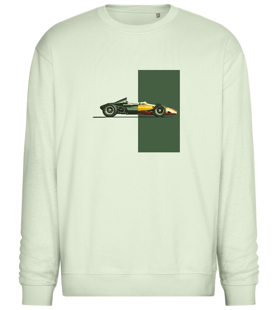 Retro Vibe F1 Design - Comfort Essential Unisex Sweater_CREAMY GREEN_front