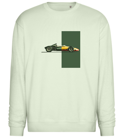 Retro Vibe F1 Design - Comfort Essential Unisex Sweater_CREAMY GREEN_front