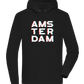 Glitched Amsterdam Design - Premium unisex hoodie_BLACK_front