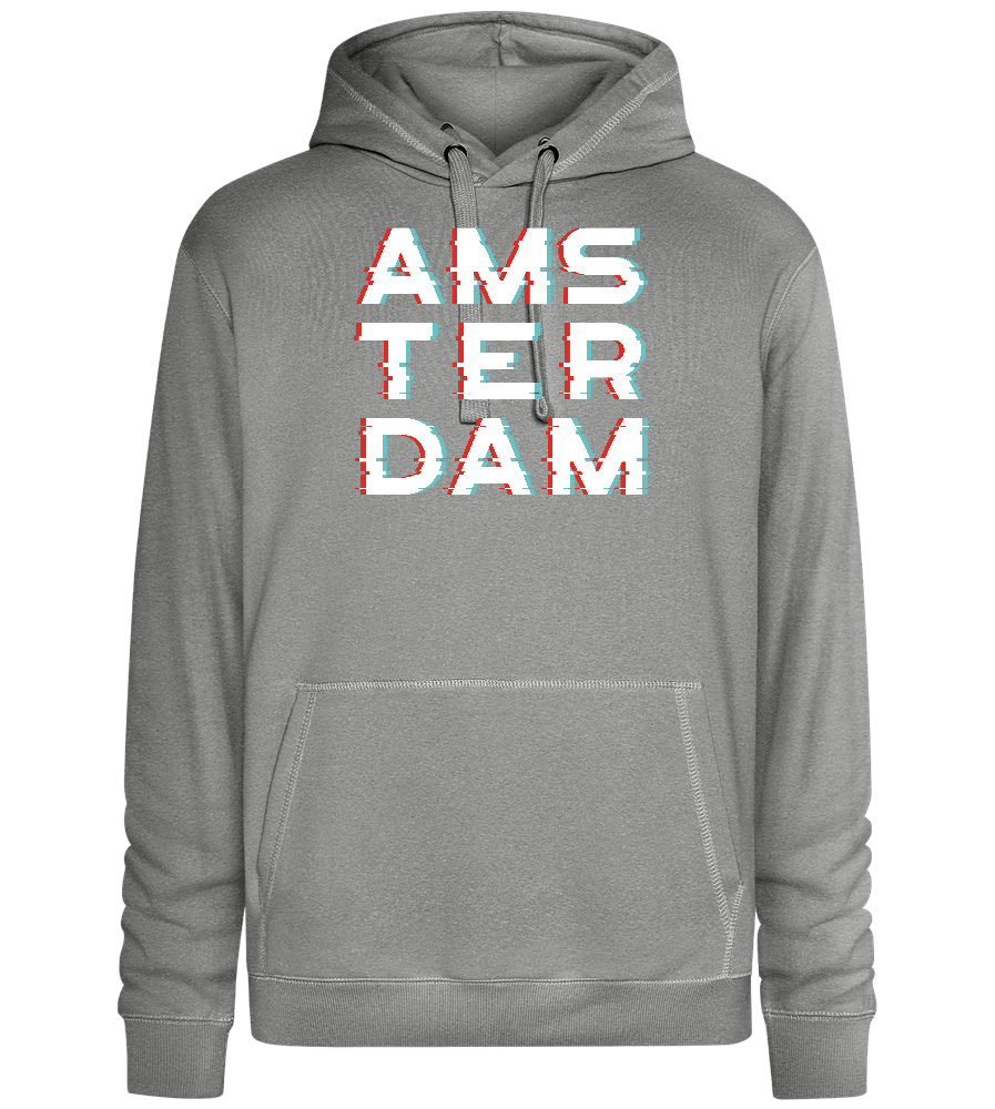 Glitched Amsterdam Design - Premium unisex hoodie_ORION GREY II_front