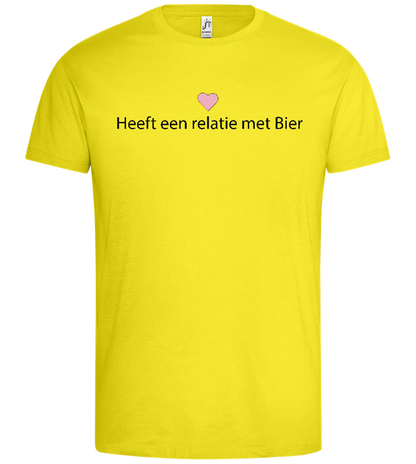 Relatie met Bier Design - Premium men's t-shirt_LEMON_front